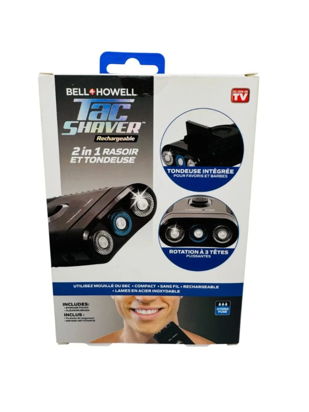 Bell Howell Tac Shaver Rechargeable 2 In 1 Shaver Trimmer Waterproof Cordless Me